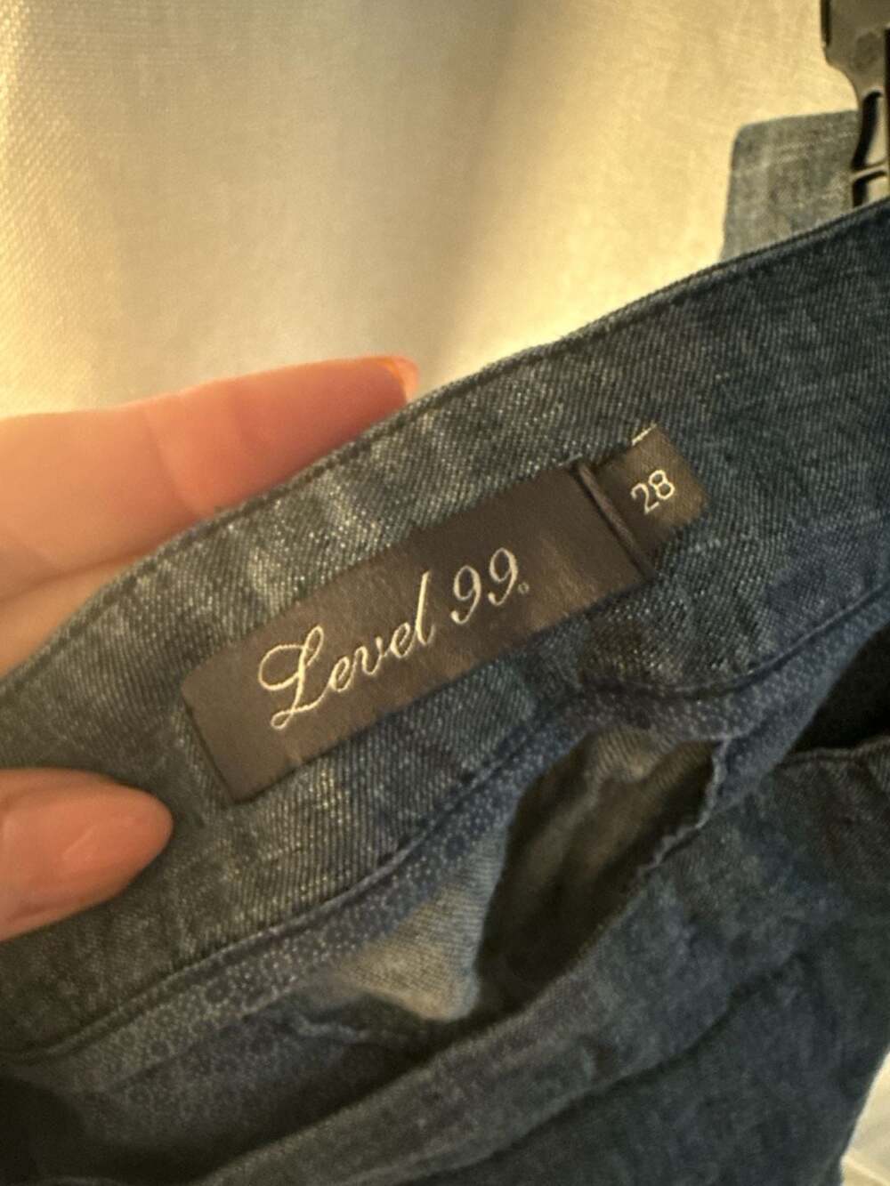 Level 99 Chambray Side-Zip Linen Blend Shorts Blue Size 28 - Picture 9 of 9